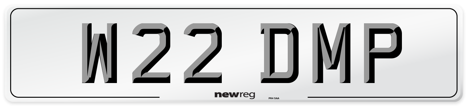 W22 DMP Number Plate from New Reg